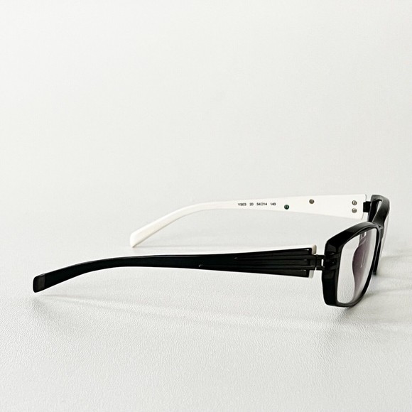 Exalto Eyeglasses FRAME YS03 Black White Acetate Rectangular 54-14-140 France - Picture 5 of 13